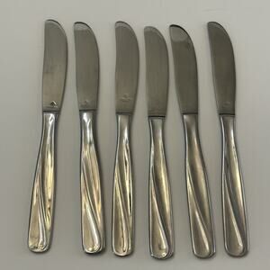 CG Flatware Dinner Knife Cg5 Pattern Glossy Stainless JAPAN Set of 6 Vintage
